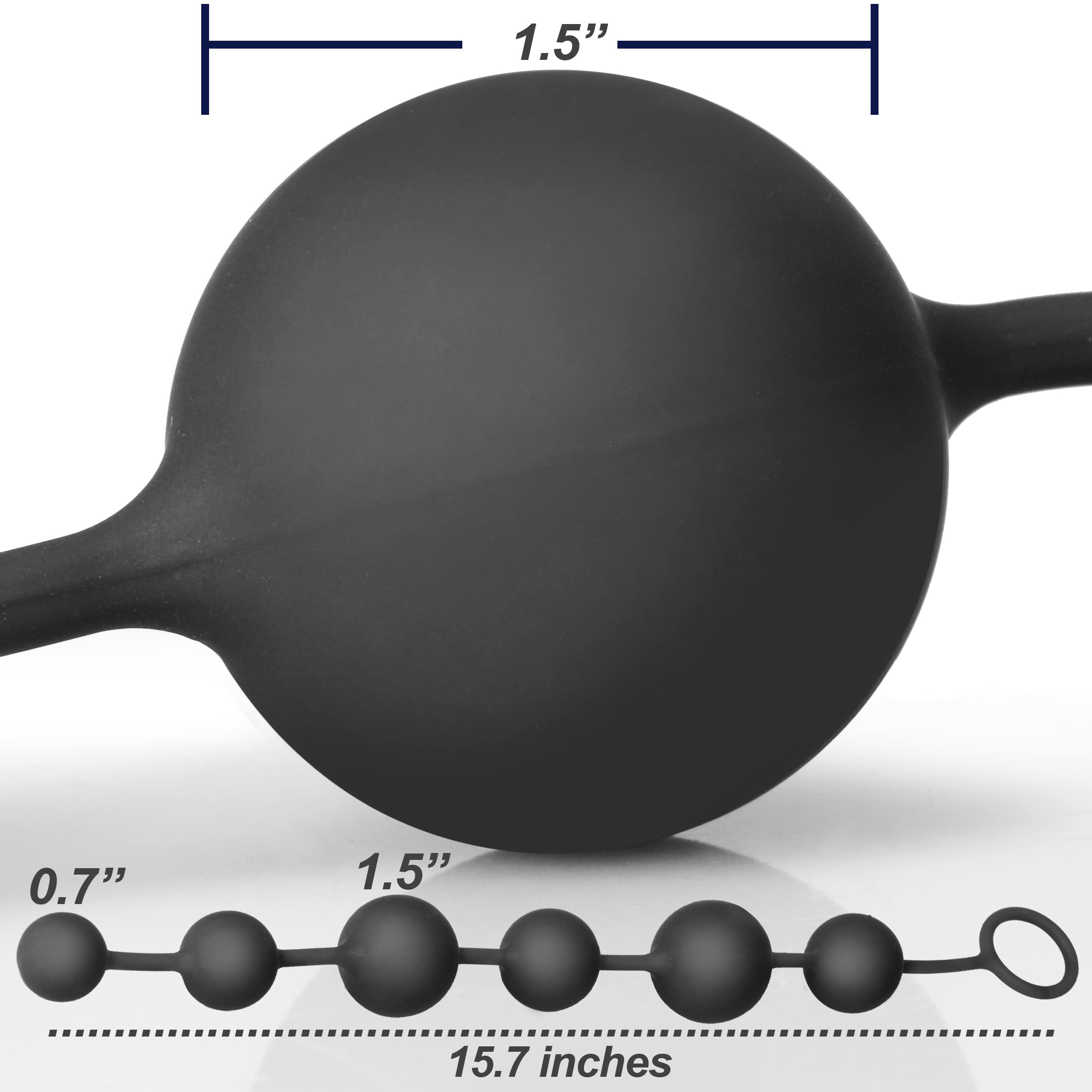 Silicone Anal Beads Butt Plug for Men & Women - Graduated Sizes with Safe Pull Ring - BPA & Phthalate Free Adult Sex Toy - Perfect for Couples Play and Solo Exploration - Easy to Clean Anal Toys for Enhanced Pleasure