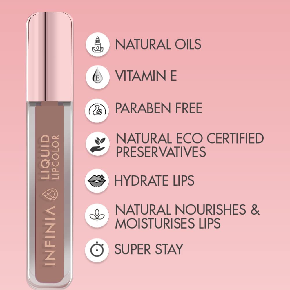 INFINIA Long Lasting Liquid Lipstick - M92 Velvet Matte Finish, Hydrating & Smudge Proof | Perfect for Everyday Wear, Parties & Special Occasions