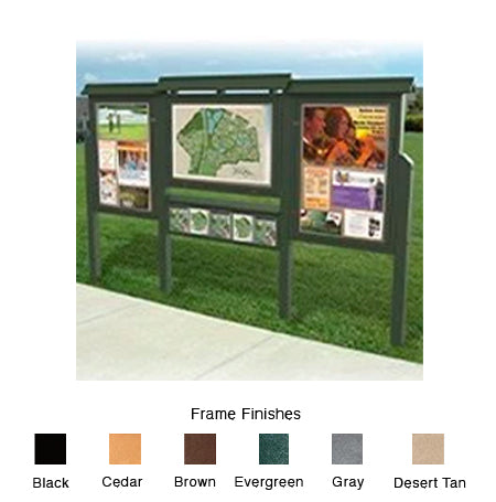 3 in a Row Kiosk - Eco-Friendly Outdoor Freestanding Information Display with Literature Rack - Perfect for Parks, Malls & Public Spaces