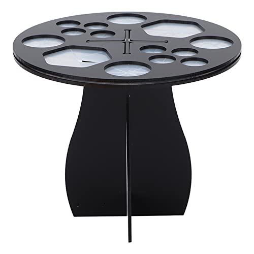 Professional Makeup Brush Holder & Drying Rack - Portable Round Organizer with 14 Holes, Durable & Easy to Install (Black) | Perfect for Home Vanity, Travel Makeup Kits & Salon Storage