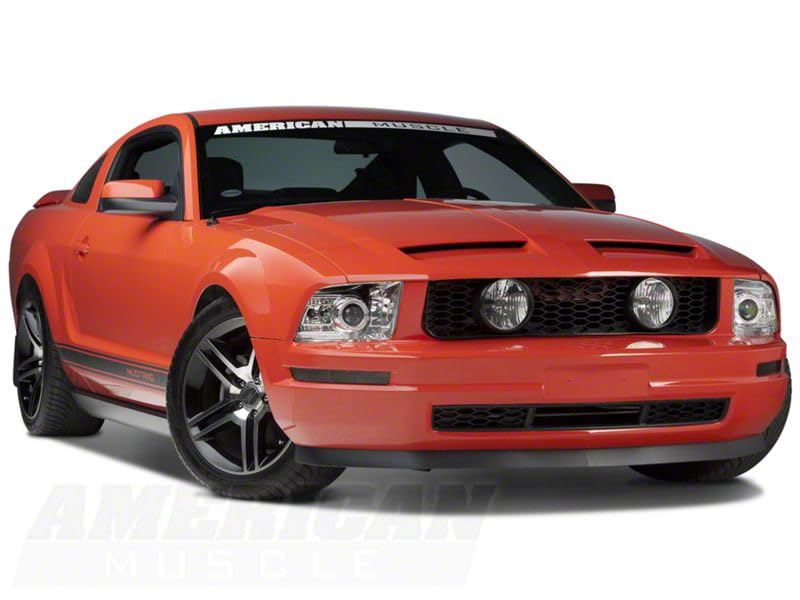 GT Style Pony Delete Grille with Fog Lights for 2005-2009 Ford Mustang V6 | Upgrade Front Grille for Enhanced Style & Airflow | Perfect for Car Shows & Performance Upgrades
