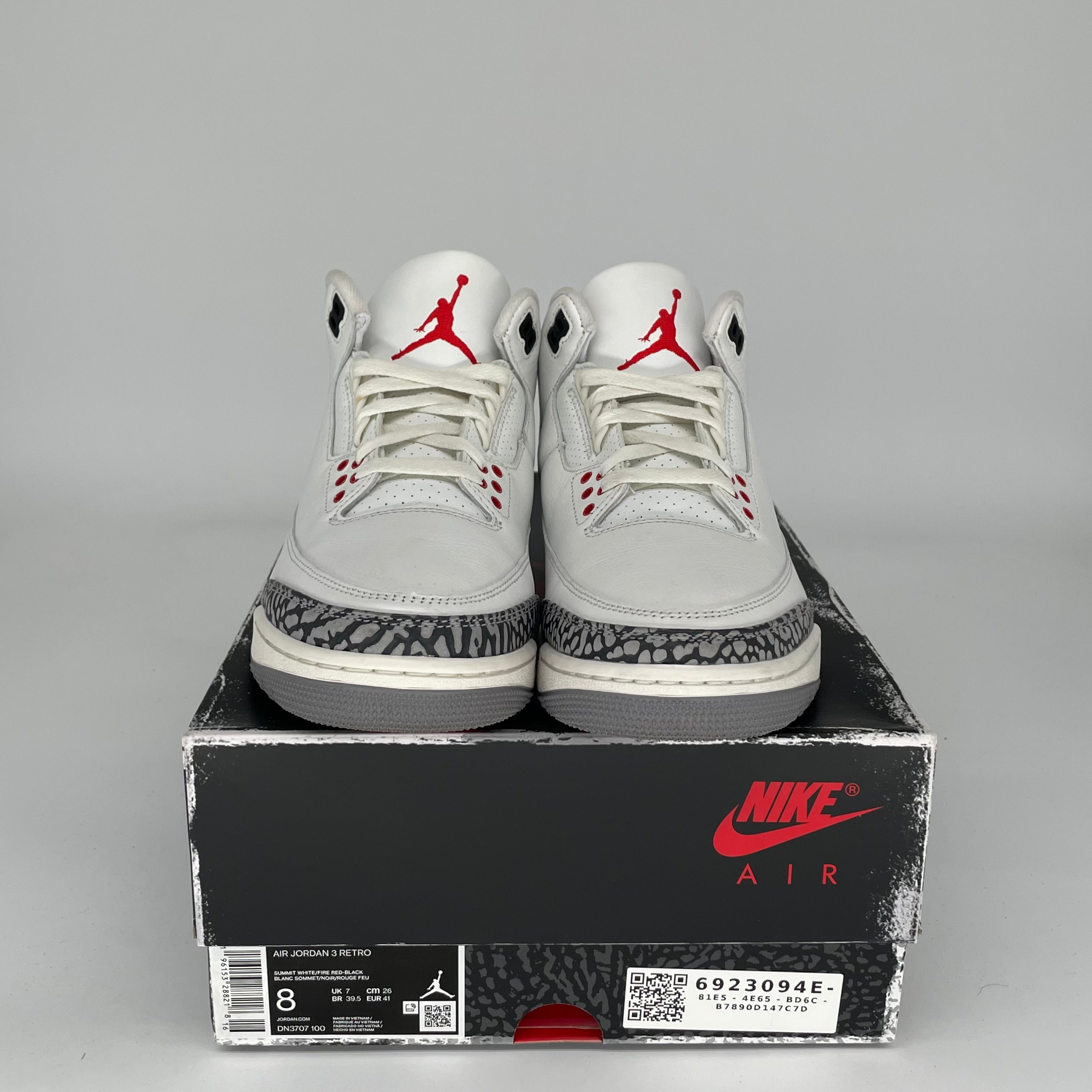 Original Air Jordan 3 White Cement Reimagined - Men's Size 8 (DN3707-100) - Retro Basketball Shoes for Streetwear & Sneaker Collection
