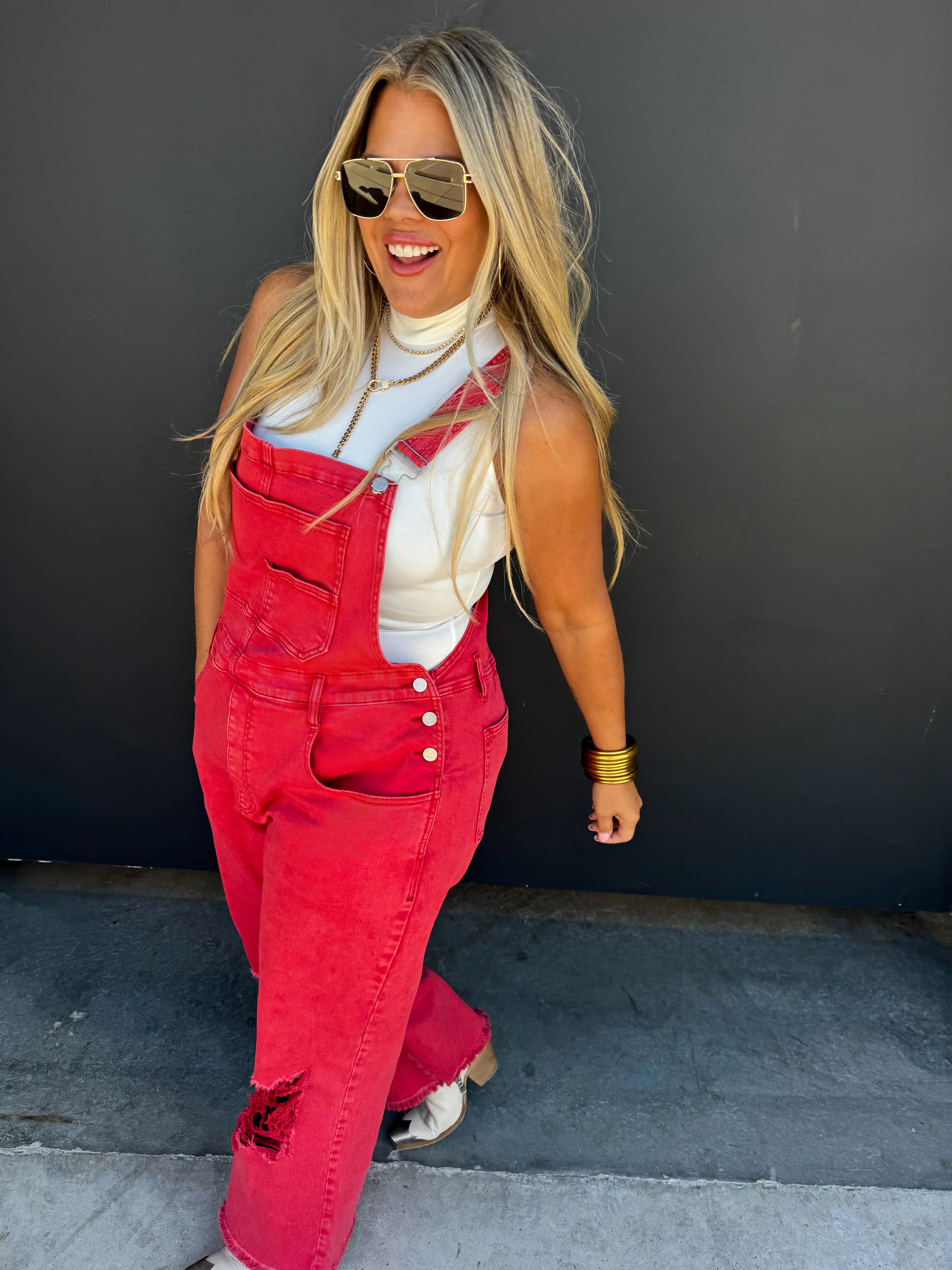 PREORDER: Dahlia Crop Wide Leg Overalls for Women - Denim & Black | Casual Outfit, Streetwear Fashion, Spring Summer Jumpsuit