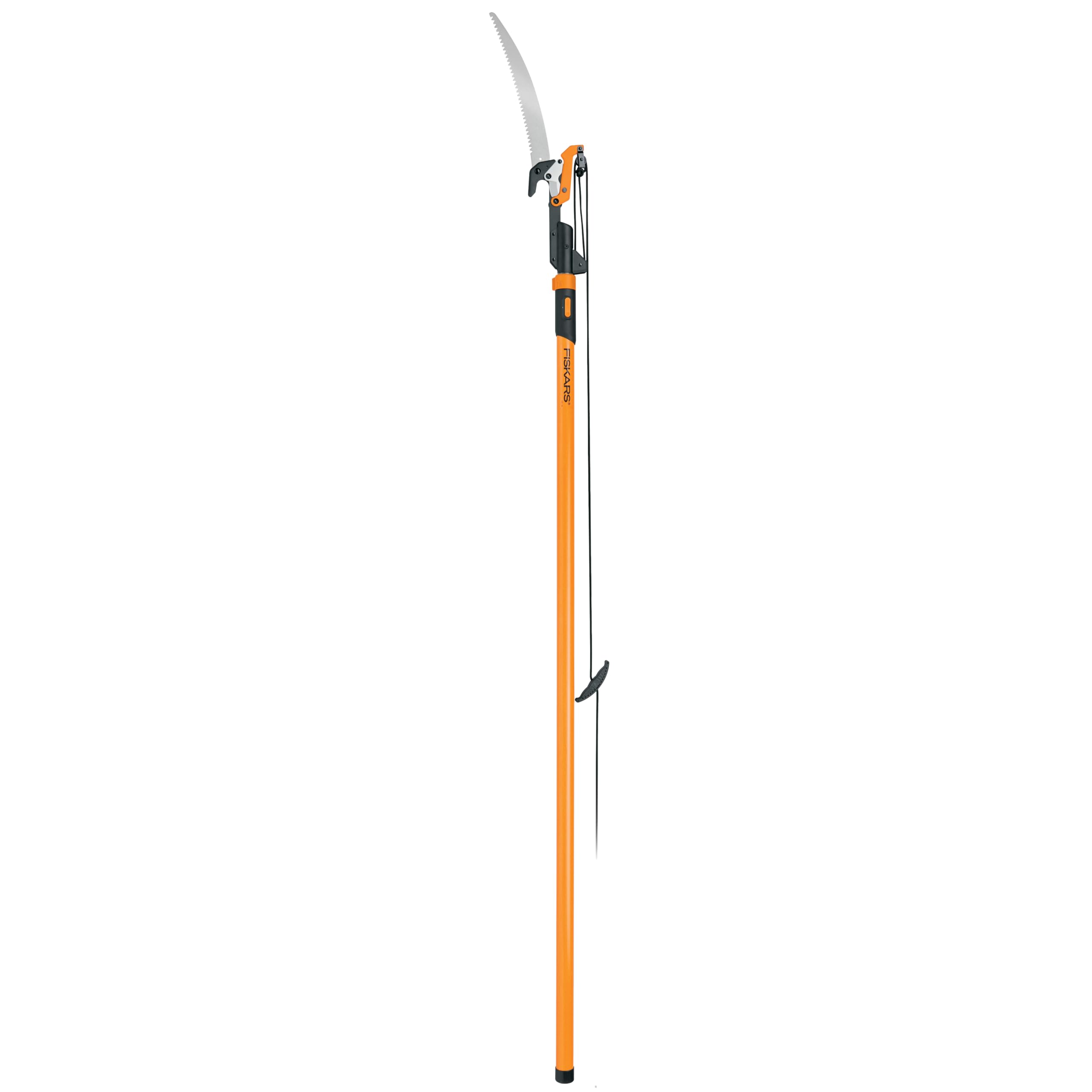 Fiskars 7ft-14ft Extendable Pole Saw & Tree Pruner - Power-Lever Technology for Easy Cutting - Heavy Duty Garden Tool for Tree Trimming & Pruning (Black/Orange) - Perfect for Lawn Care, Landscaping & Outdoor Maintenance
