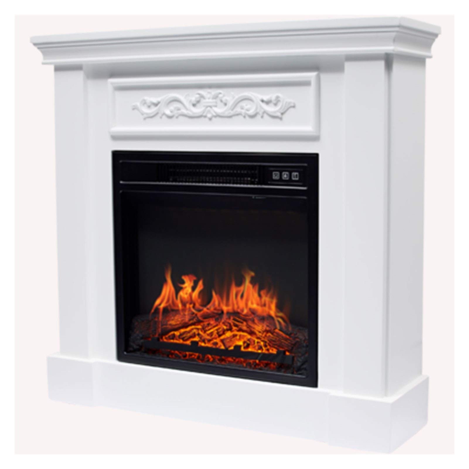 Qgg Electric Fireplace with Realistic Flame Effects - Oak Brown Logs - Perfect for Living Rooms, Bedrooms & Offices