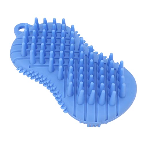 Uxsiya Shower Brush - Portable & Ergonomic Exfoliating Massage Bath Brush with Double Sided Design for Men & Women - Perfect for Home, Travel & Spa Relaxation (Blue)