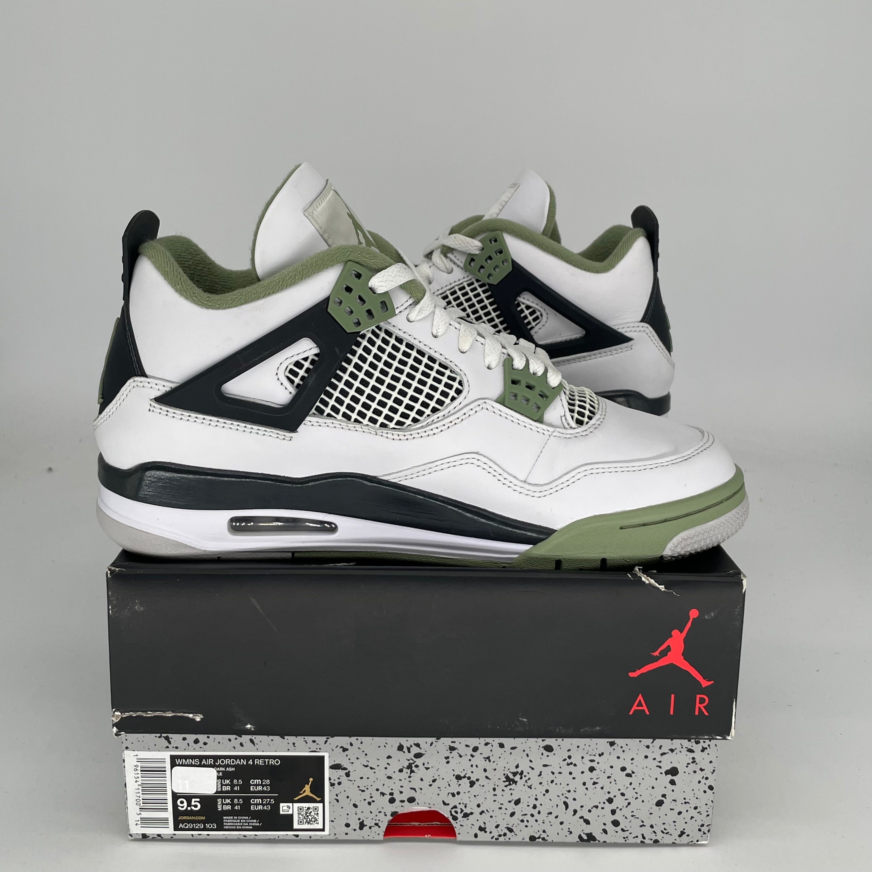 AIR JORDAN 4 SEAFOAM Women's Sneakers Size 9.5/11W - AQ9129-103 | Retro Basketball Shoes for Women, Casual Streetwear & Gym Fashion