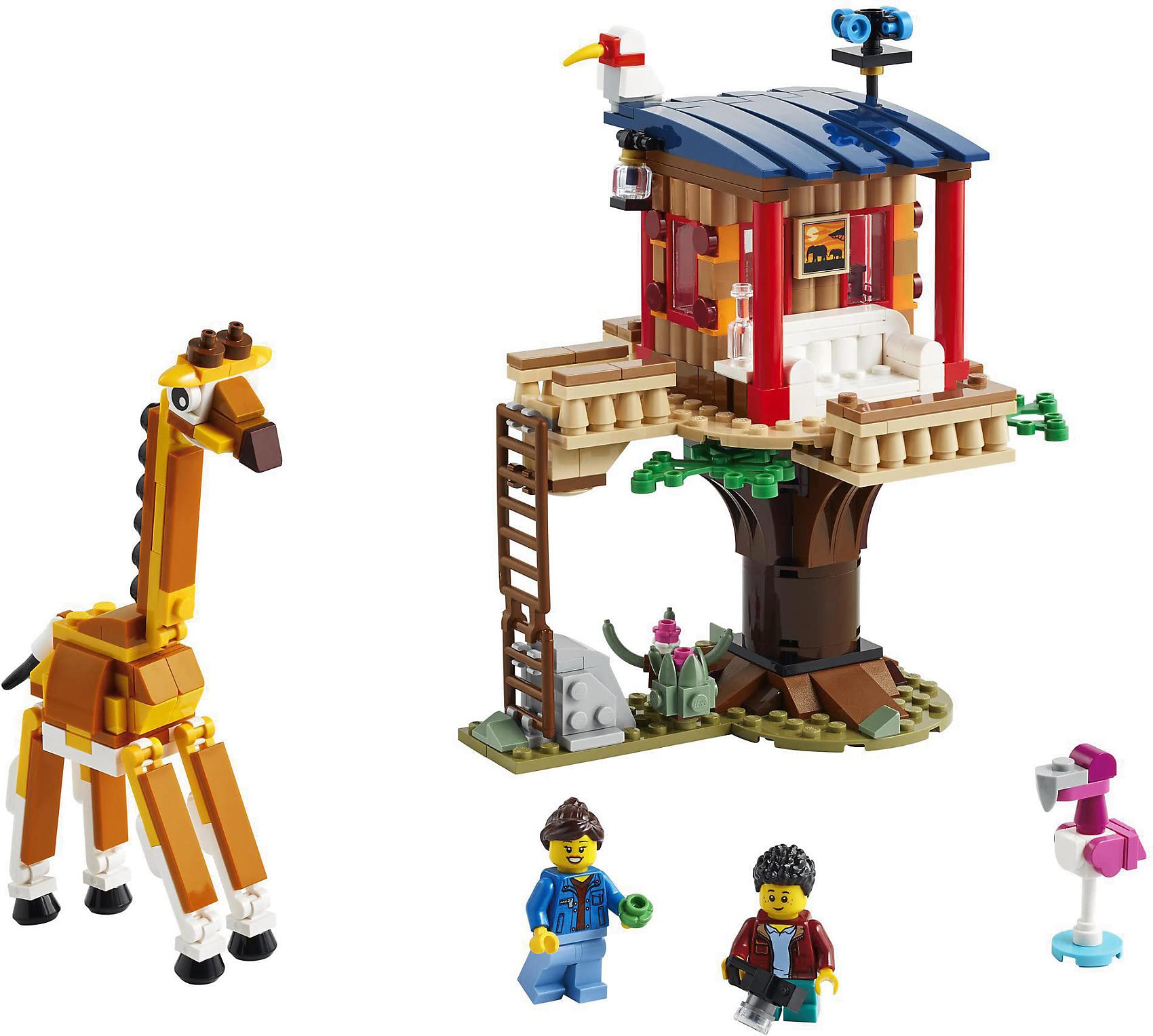 LEGO 31116 Creator 3-in-1 Safari Tree House Building Toy Set with Boat, Airplane & Savanna Animal Minifigures - Creative Construction Playset for Kids, Perfect for Imaginative Play and Safari Adventures