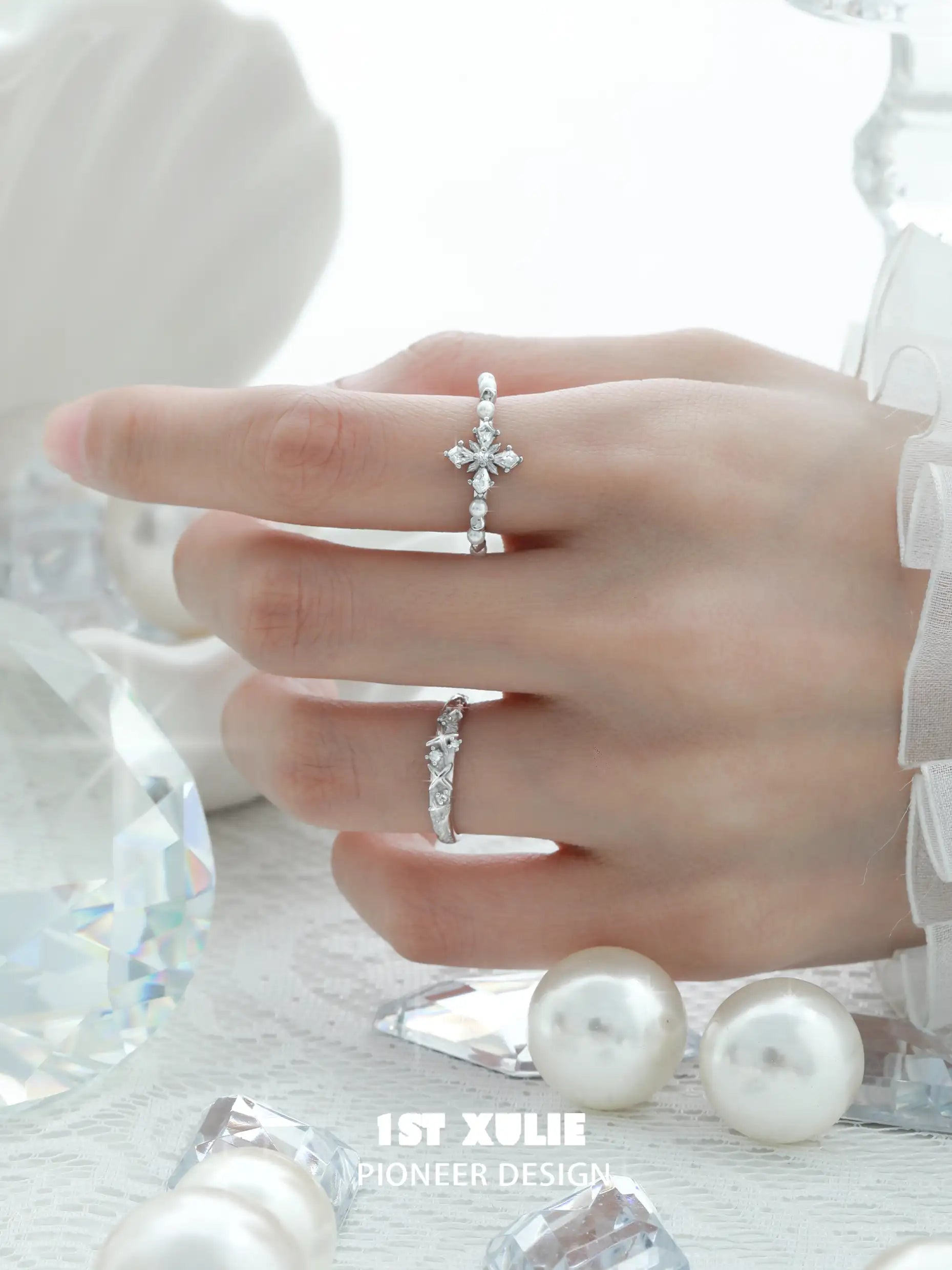 Tears of Mermaid S925 Sterling Silver Pearl & Zircon Ring for Women - Elegant Jewelry Gift for Birthday, Anniversary & Special Occasions