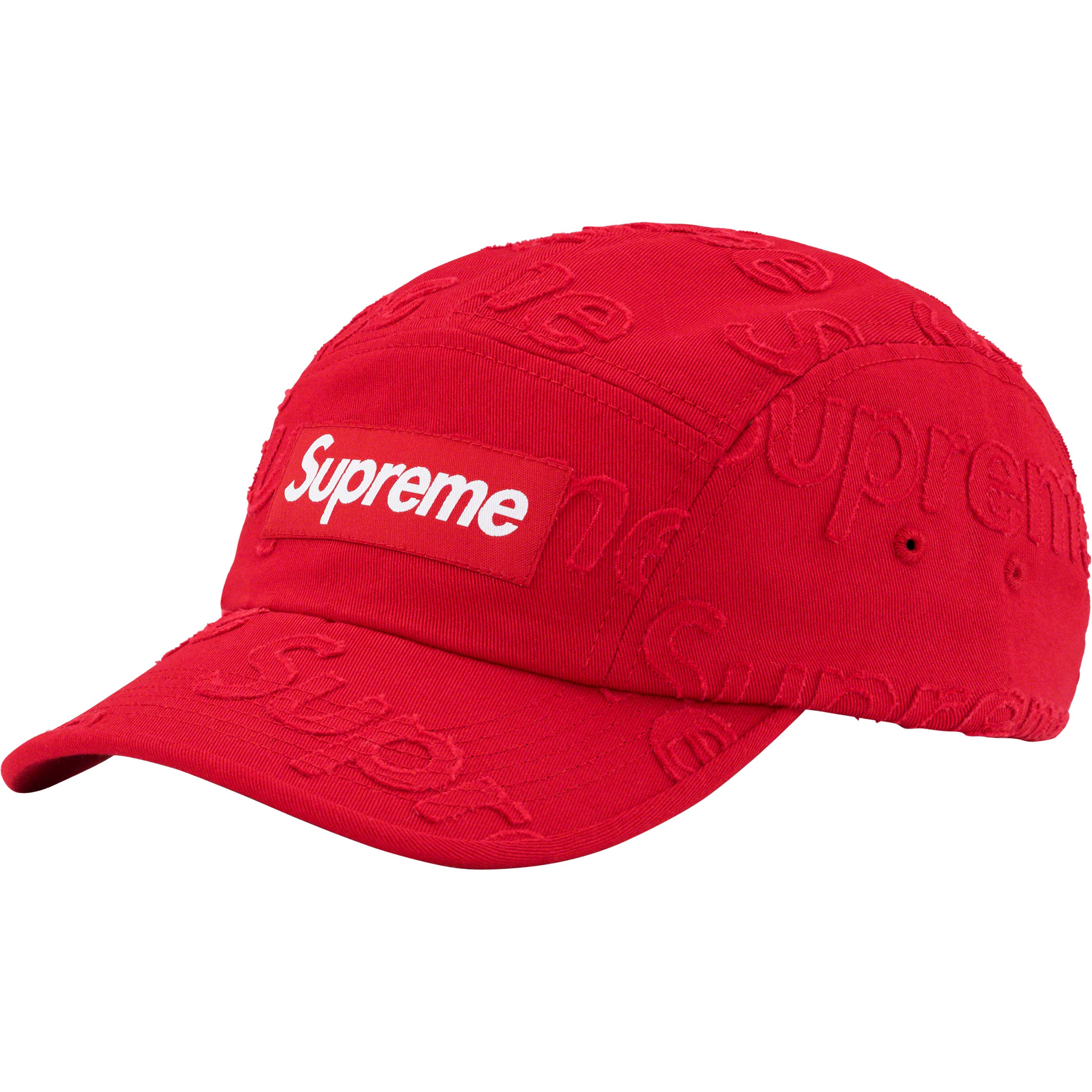 Supreme Laser Twill Camp Cap - Red Adjustable Snapback Hat for Men & Women - Perfect for Streetwear, Hip-Hop Fashion, and Outdoor Activities