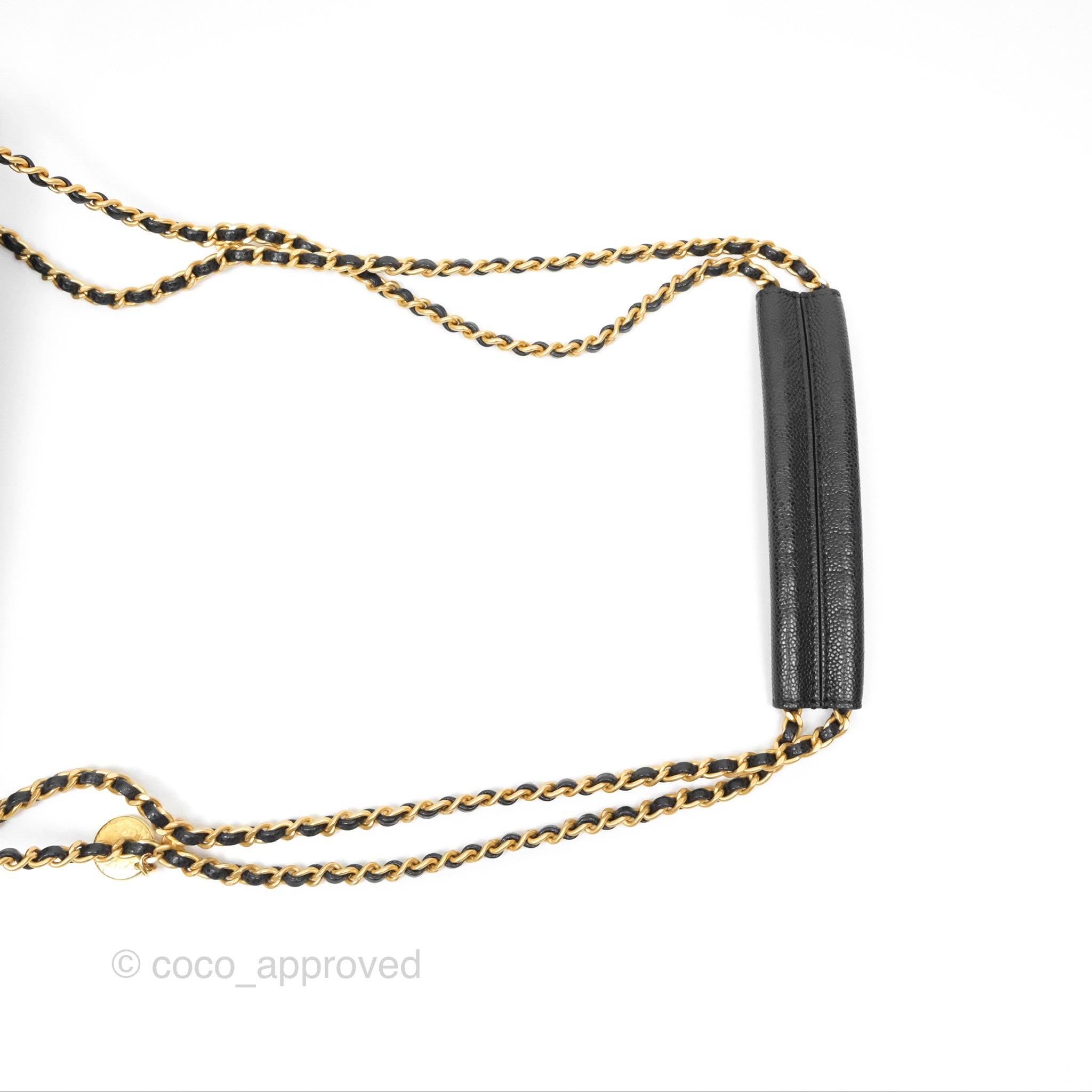 Chanel Chain Around Flap Bag Black Caviar Leather with Aged Gold Hardware - Luxury Crossbody Bag for Women, Perfect for Evening Parties & Special Occasions