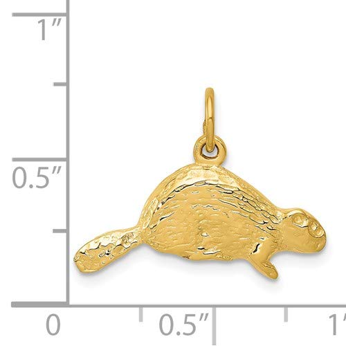14K Yellow Gold Beaver Charm Pendant Necklace for Women - Roy Rose Jewelry | Perfect for Gifts, Birthdays & Everyday Elegant Wear