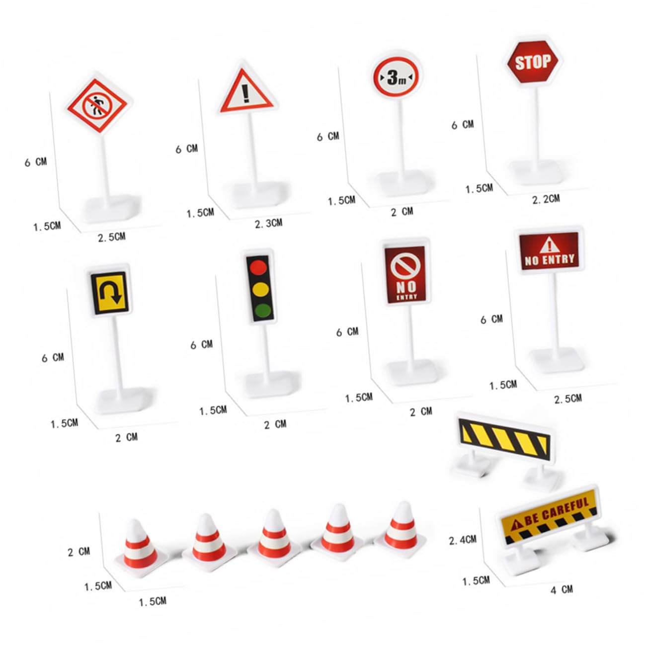 10 Sets Mini Roadblock Sign Toys - Educational Traffic Cones & Road Signs for Kids, Train Sets & Miniature Scenes - Perfect for Bedroom Play, Drawer Storage & DIY Traffic Layouts