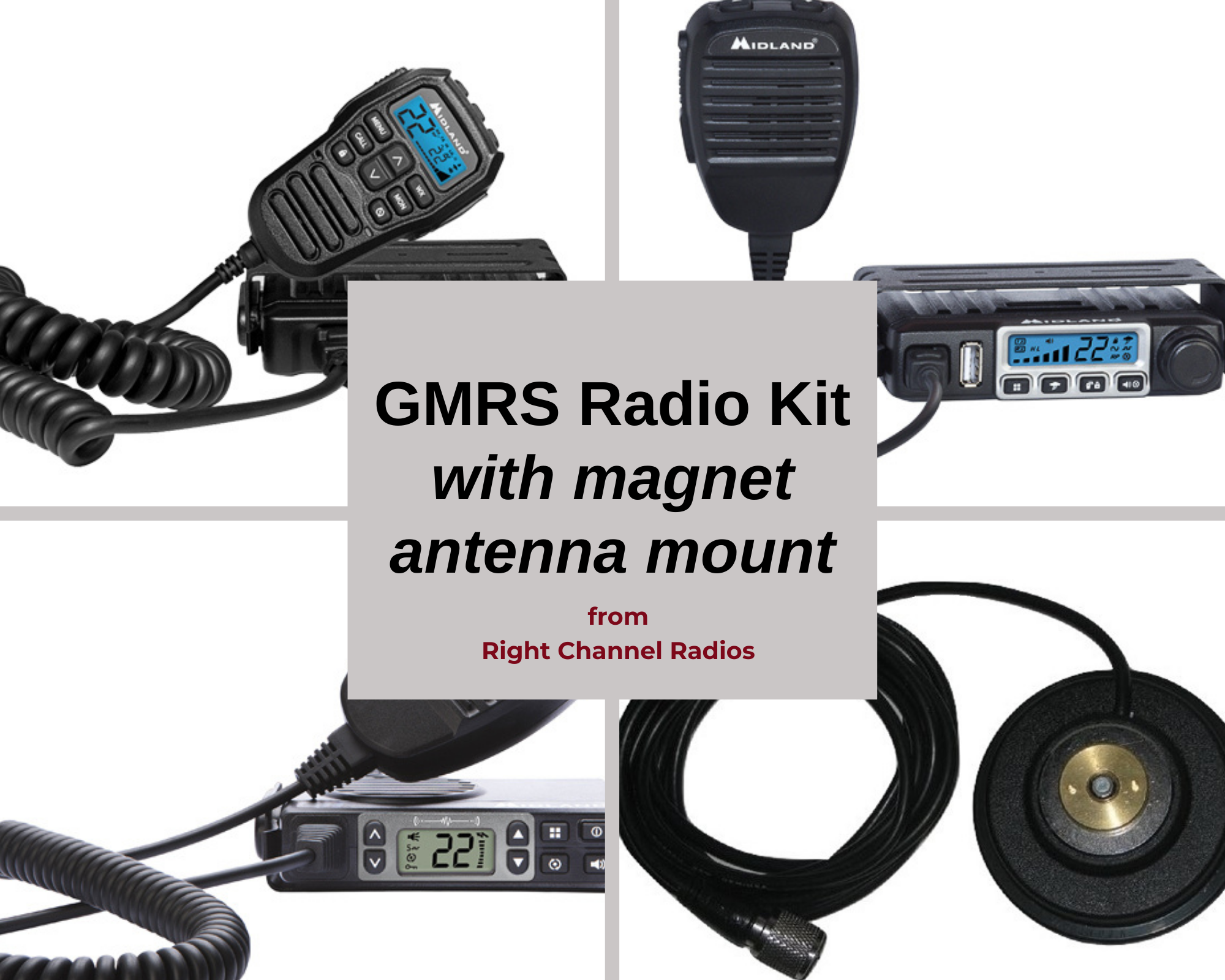 GMRS Two-Way Radio Kit with Powerful Magnet Antenna Mount - Long Range Communication for Outdoor Adventures, Camping & Emergency Preparedness
