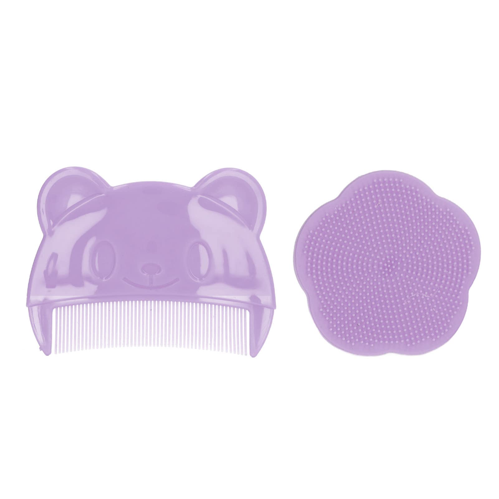 **Luqeeg Soft Silicone Baby Bath Brush & Cradle Cap Comb Set - Newborn & Toddler Hair Care Kit with Storage Box - Ideal for Sensitive Skin & Gentle Scalp Massage - Perfect Baby Shower Gift (Purple)**    **Usage Scenarios:** Great for daily baby baths, cradle cap treatment, soothing scalp massage, and as a thoughtful baby registry or newborn gift.