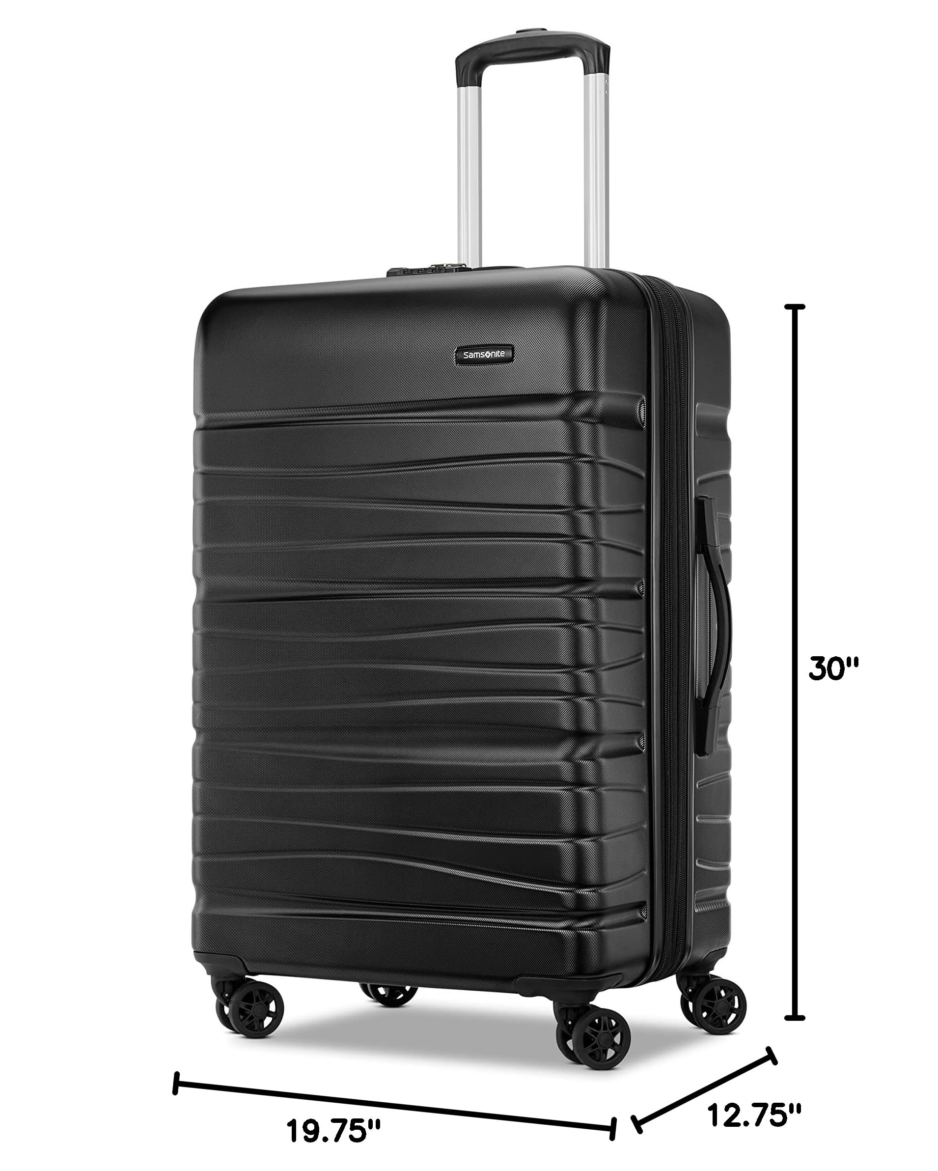 Samsonite Evolve SE Hardside Expandable Spinner Luggage Set (3-Piece, Carry-On/Medium/Large) - Durable Black Suitcase for Business Travel & Family Vacations