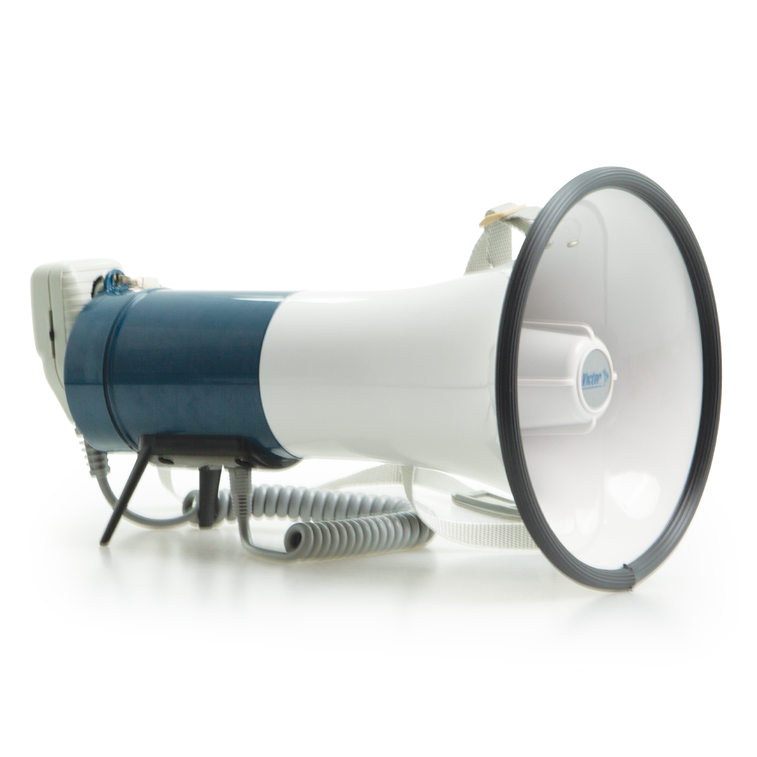 Victor Megaphone with Handheld Microphone - 25W Loud Portable Bullhorn for Outdoor Events, Sports Games & Emergency Announcements