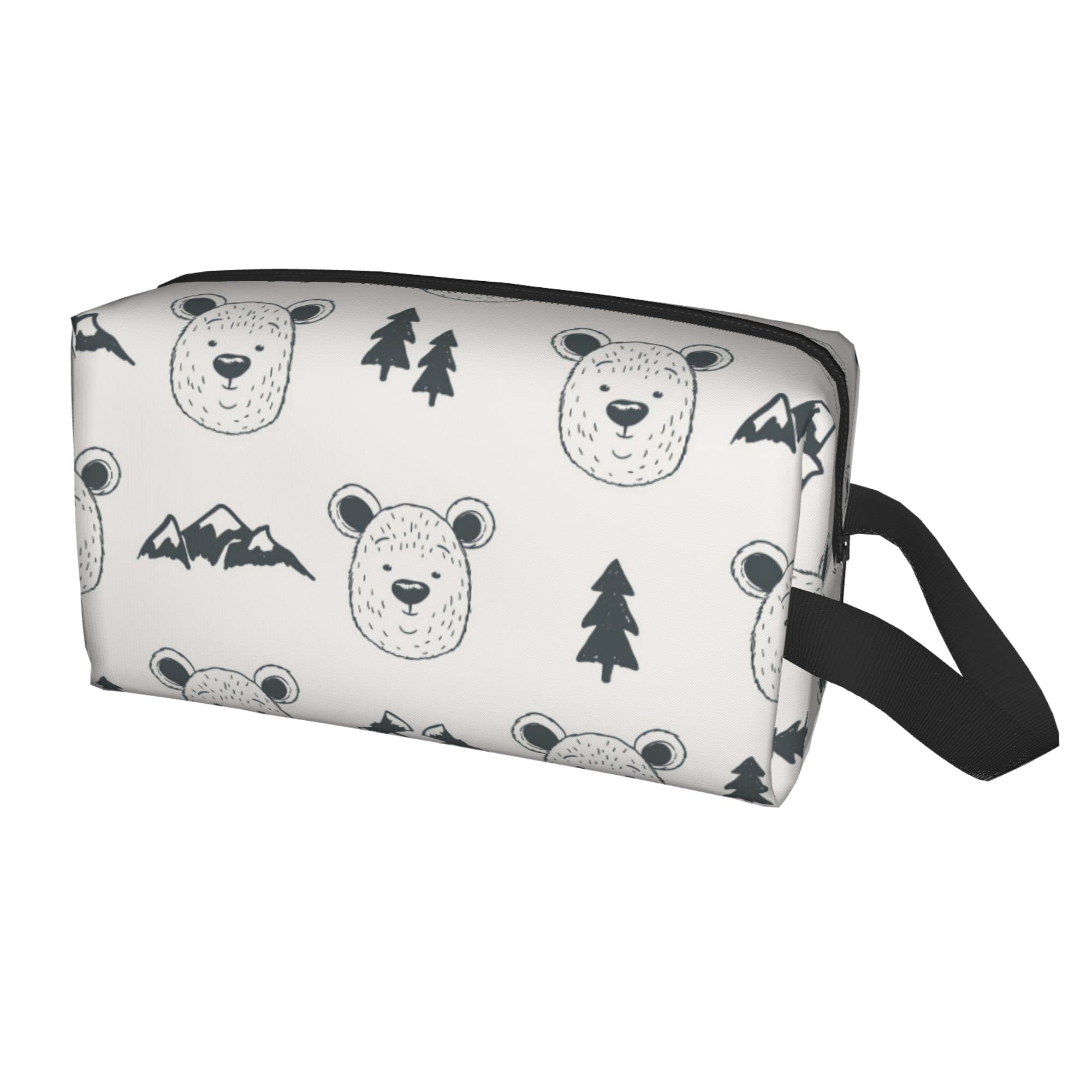 Bear Heads Women's Large Travel Toiletry Bag Organizer - Waterproof Cosmetic & Makeup Case for Bathroom, Shower, Gym, Vacation - Perfect for Travel Essentials & Stationery Storage