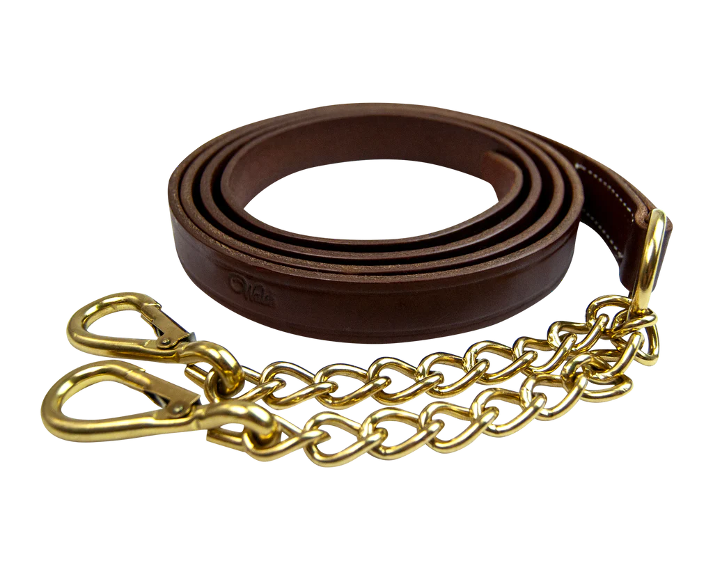 Premium Walsh Split Chain Leather Dog Lead – Strong & Durable Leather Leash for Training, Walking & Outdoor Adventures