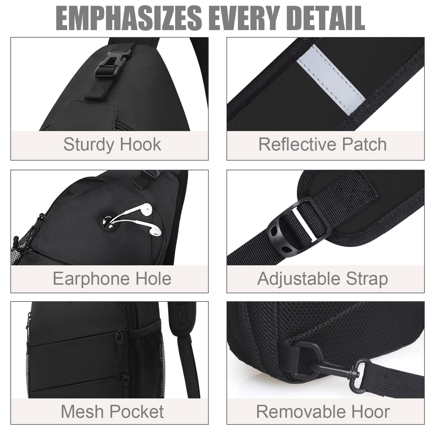 Trendy Unisex Crossbody Sling Bag with Convertible Shoulder Strap - Lightweight Chest Backpack for Women & Men - Perfect for Travel, Shopping & Daily Commute