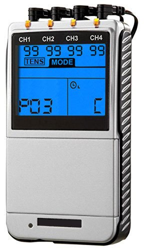 906A Premier 4 Channel Rechargeable TENS EMS Combo Unit - Muscle Stimulator for Pain Relief & Recovery, Muscle Strengthening & Therapy - Perfect for Home Use, Athletes & Physical Therapy