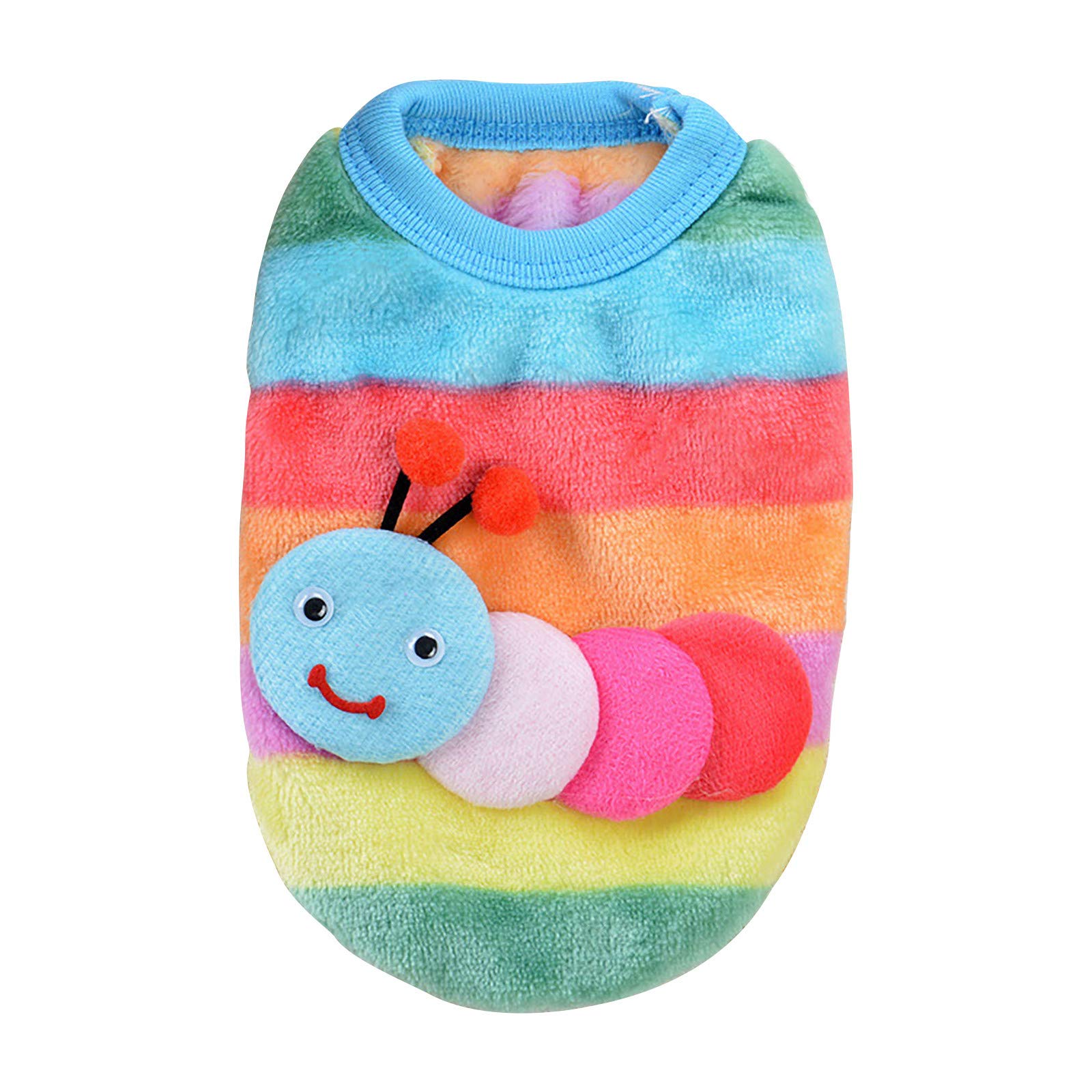 JKRED Striped Dog Clothes for Small Pets - Warm Winter & Autumn Home Apparel (Multicolor, Size S) - Cozy Indoor Outfits for Dogs
