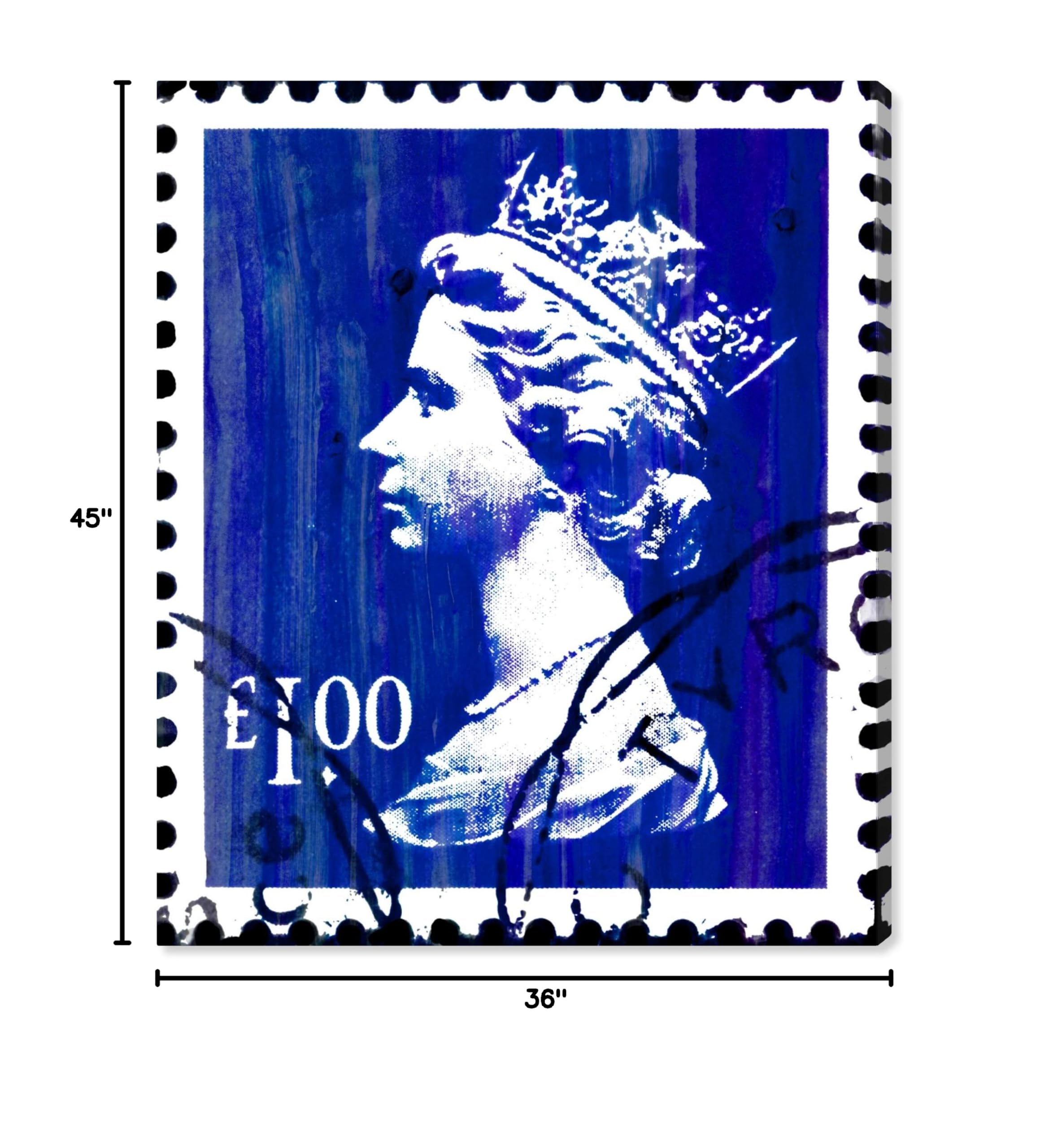 World and Countries Wall Art Canvas Prints 'Save The Queen One' - Premium Home Decor for Living Room, Bedroom & Office - Perfect Gift for Travel Lovers & Royalty Enthusiasts
