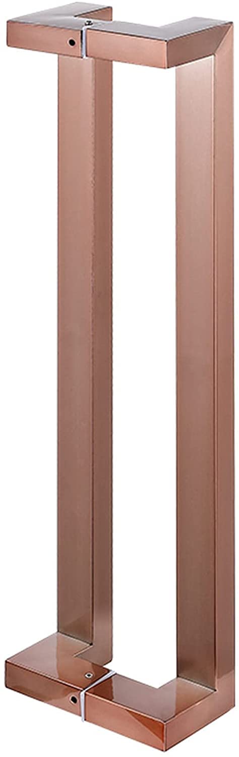Premium Stainless Steel Gold Two-Sided Glass Door Handle - Heavy Duty Shower & Bathroom Pull Push Handle with Fittings - Sliding Barn Door Hardware (Rose Gold, 59 Inch/150cm) - Perfect for Modern Homes, Spa Bathrooms & Rustic Barn Doors