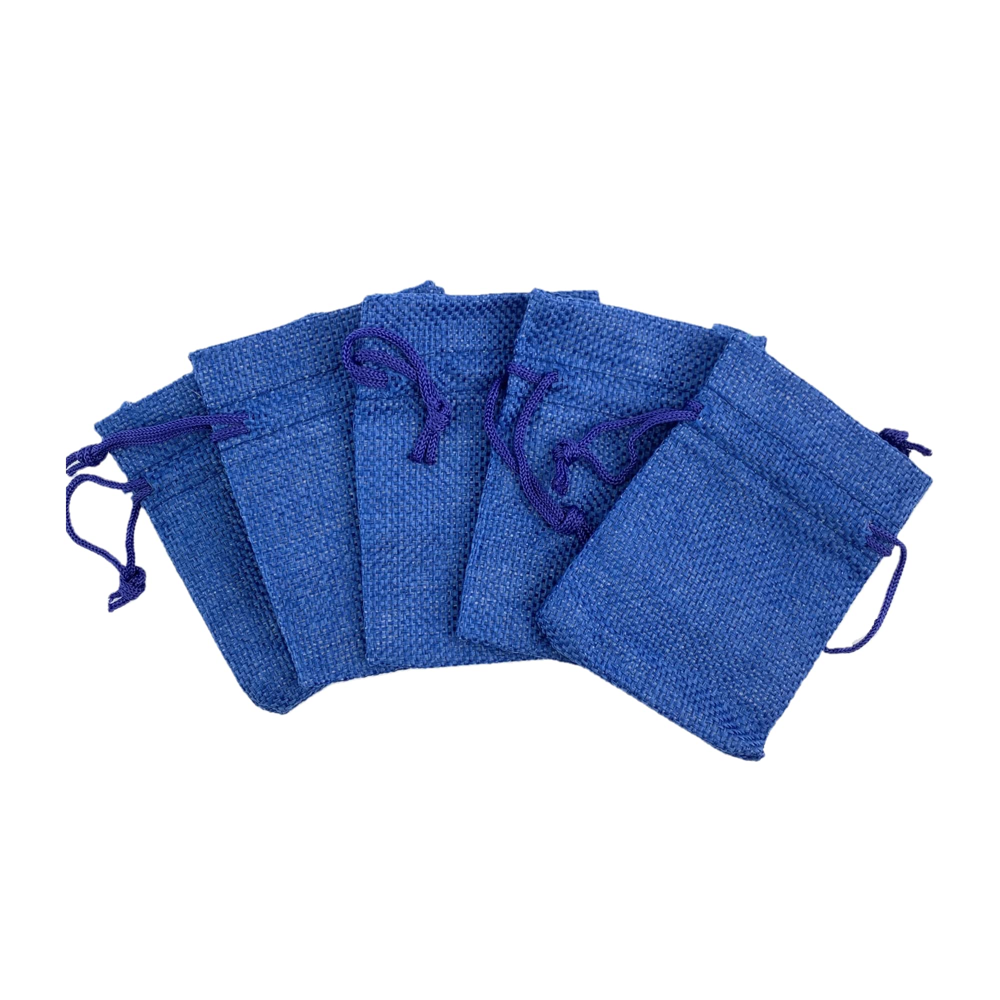 Palmhomee 25-Pack Royal Blue Burlap Drawstring Gift Bags - 3.6x4.8 Inch Linen Jewelry Pouches for Wedding Favors, Birthday Party Treats & Special Occasions | Perfect for DIY Crafts, Bridal Showers & Holiday Gifting