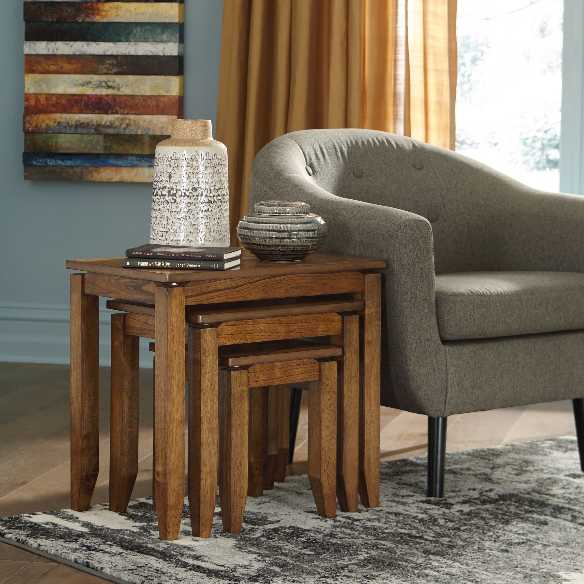 Brentmond 3-Piece Brown Wooden Accent Table Set - Perfect for Living Room, Bedroom, or Entryway Decor