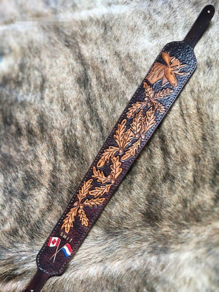 Custom Handmade Leather Rifle Sling - Personalized with Tooled Designs - Perfect for Hunting, Shooting & Outdoor Adventures