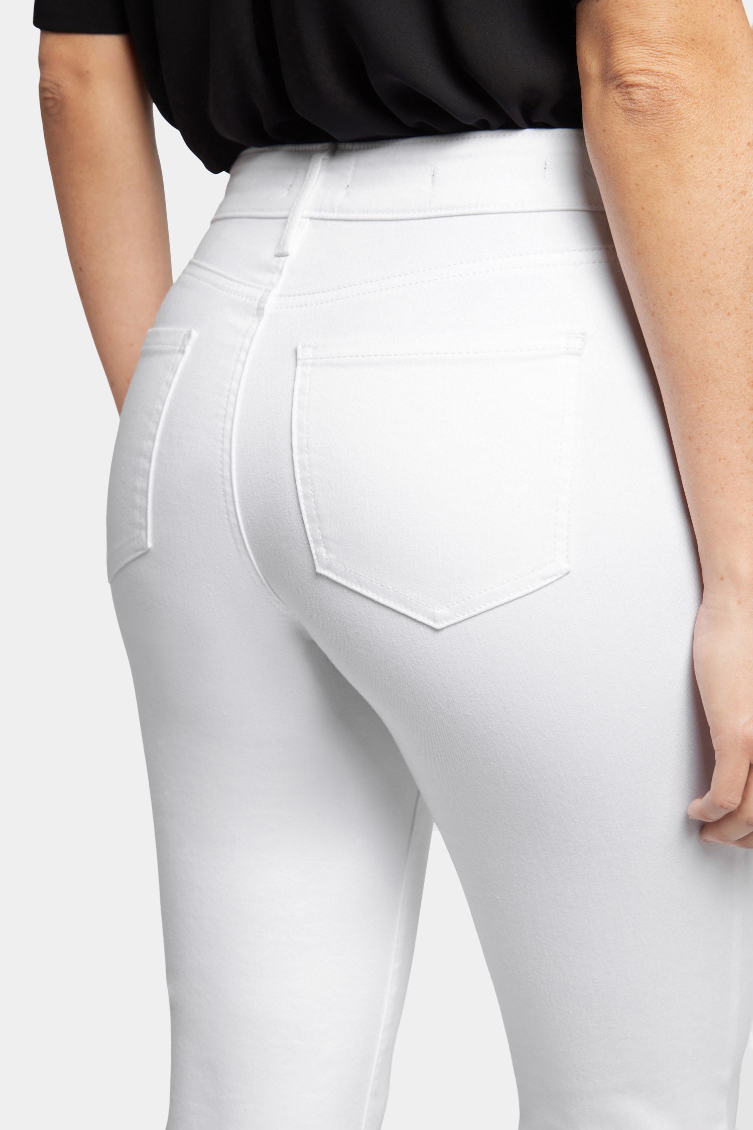 Ellison Straight Jeans for Women - High Waist Slim Fit Stretch Denim Pants in Optic White | Perfect for Casual Wear, Office & Date Nights
