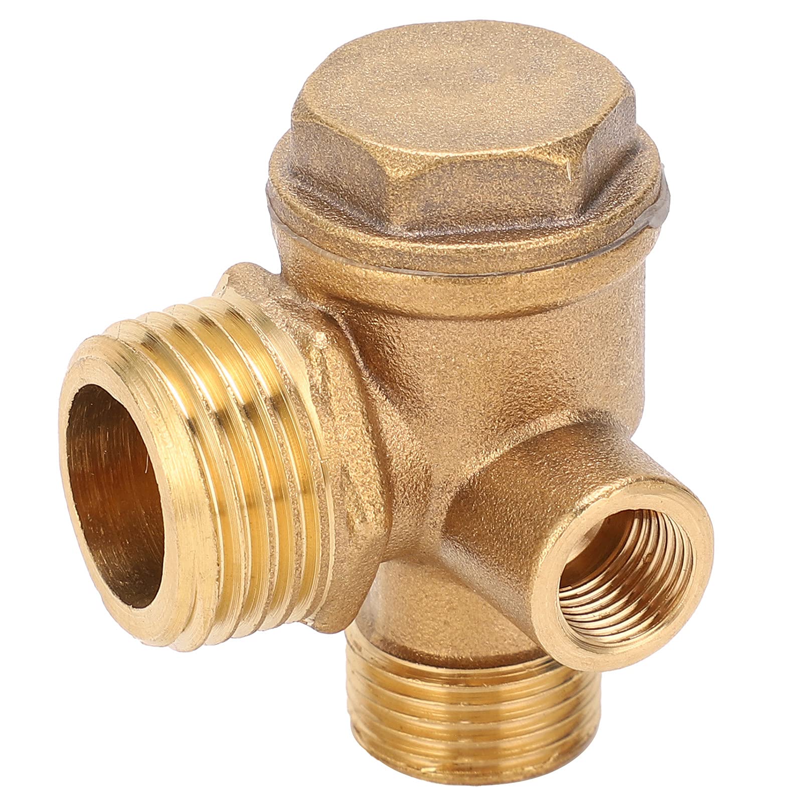 3 Way Brass Check Valve for Air Compressor - Prevent Backflow in Pneumatic & Hydraulic Systems | Durable Air Pump Accessories for Industrial & DIY Projects