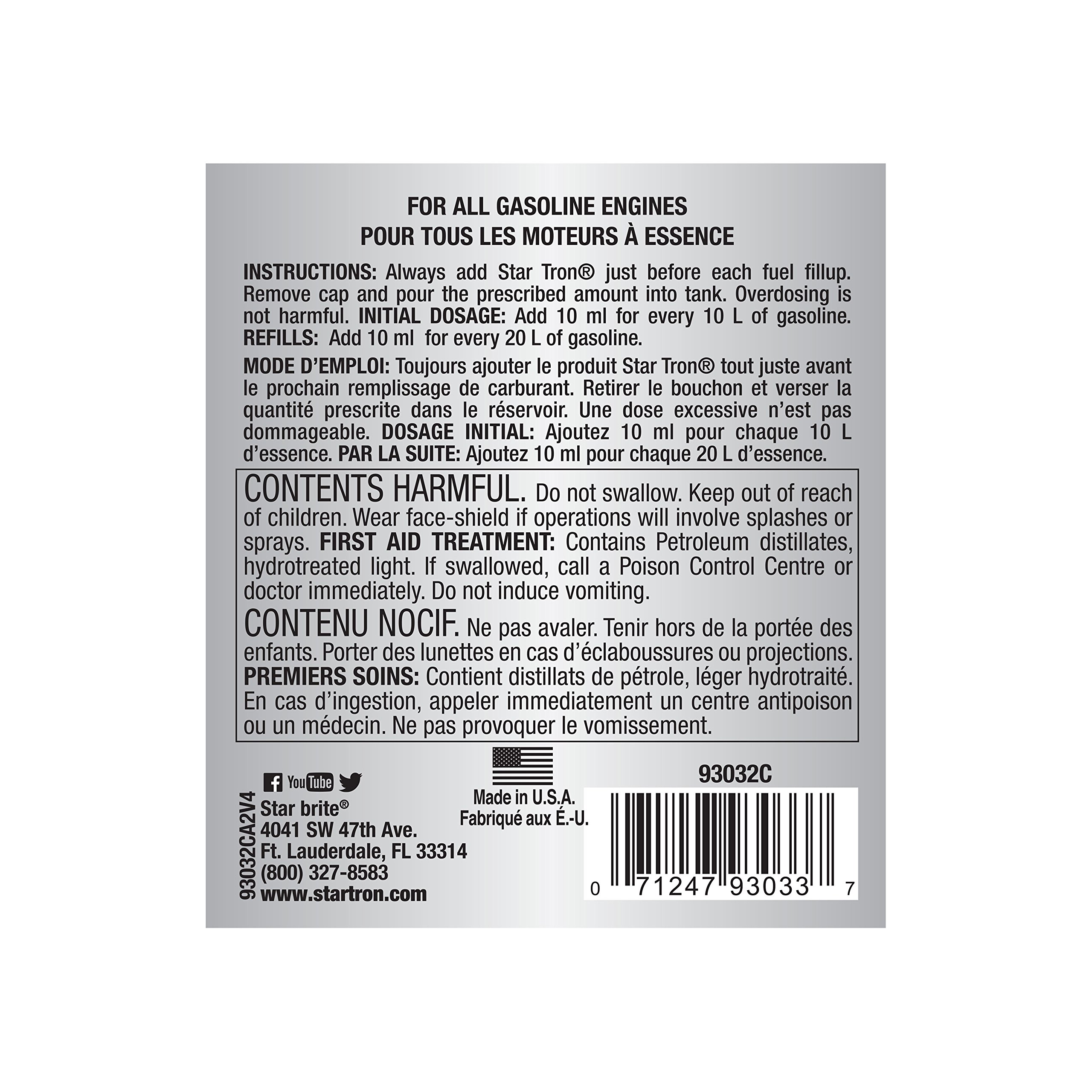 Star Tron Enzyme Fuel Treatment - Gas Additive for Cars, Trucks & Marine Engines | Improves Fuel Efficiency & Cleans Injectors | Ideal for Winter Storage & Long-Term Engine Protection