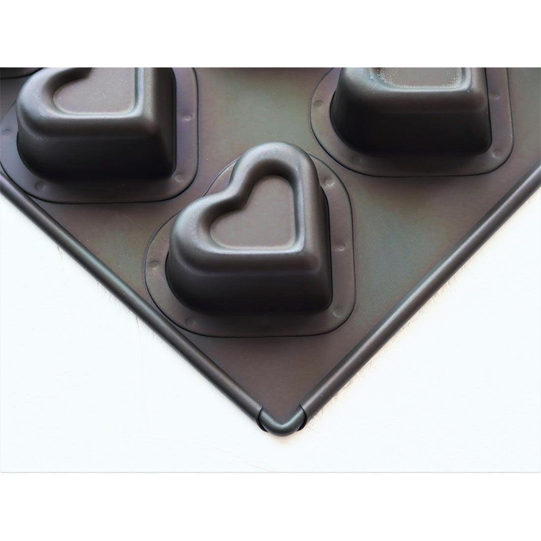 Matsunaga Double Heart Cake Mold - Non-Stick Teflon Coated 12-Well Baking Pan for Cupcakes, Muffins & Desserts - Perfect for Valentine's Day, Weddings & Romantic Baking
