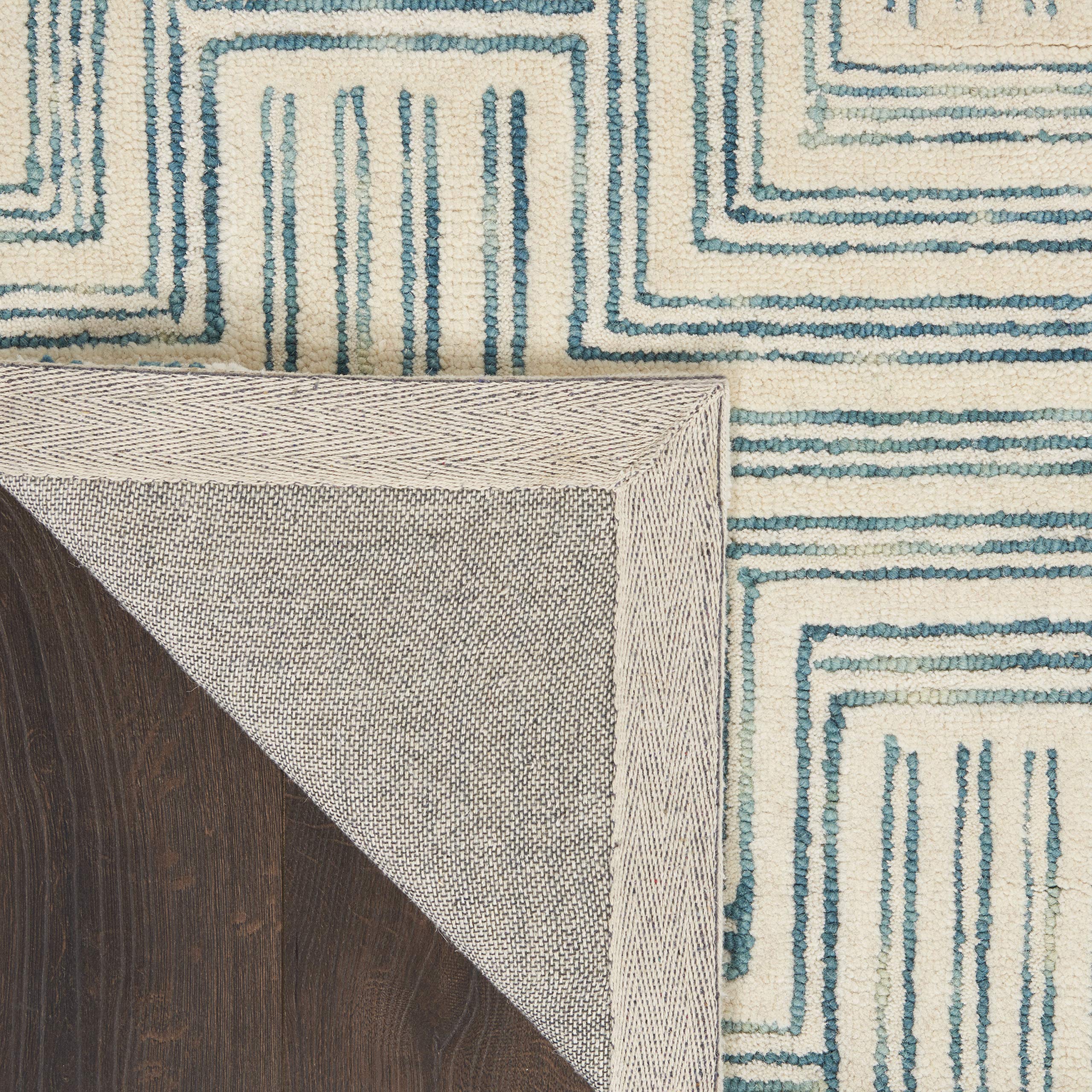 Nourison Linked Bohemian Ivory/Turquoise 2'3