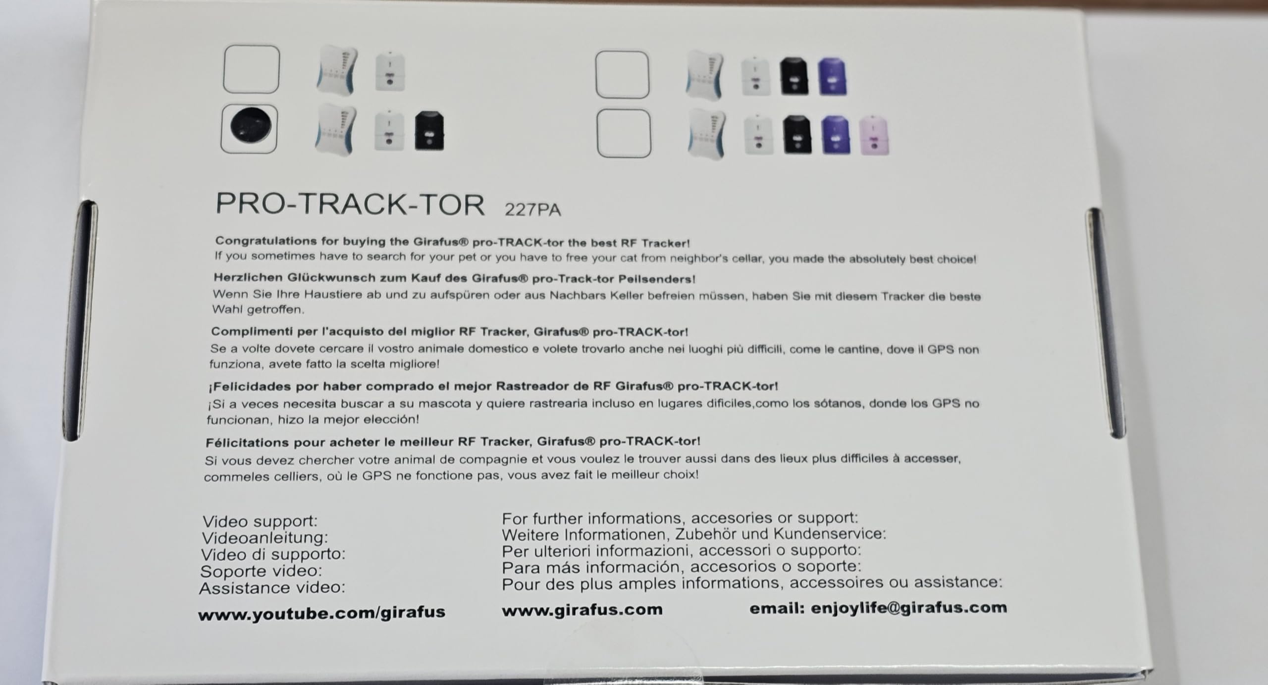 Girafus Pro-Track-tor Pet Tracker - Long Range Cat & Dog GPS Locator (1600 ft), Ultra-Lightweight (0.28oz) Safety Device for Small Pets - Perfect for Outdoor Adventures, Hiking & Lost Pet Recovery