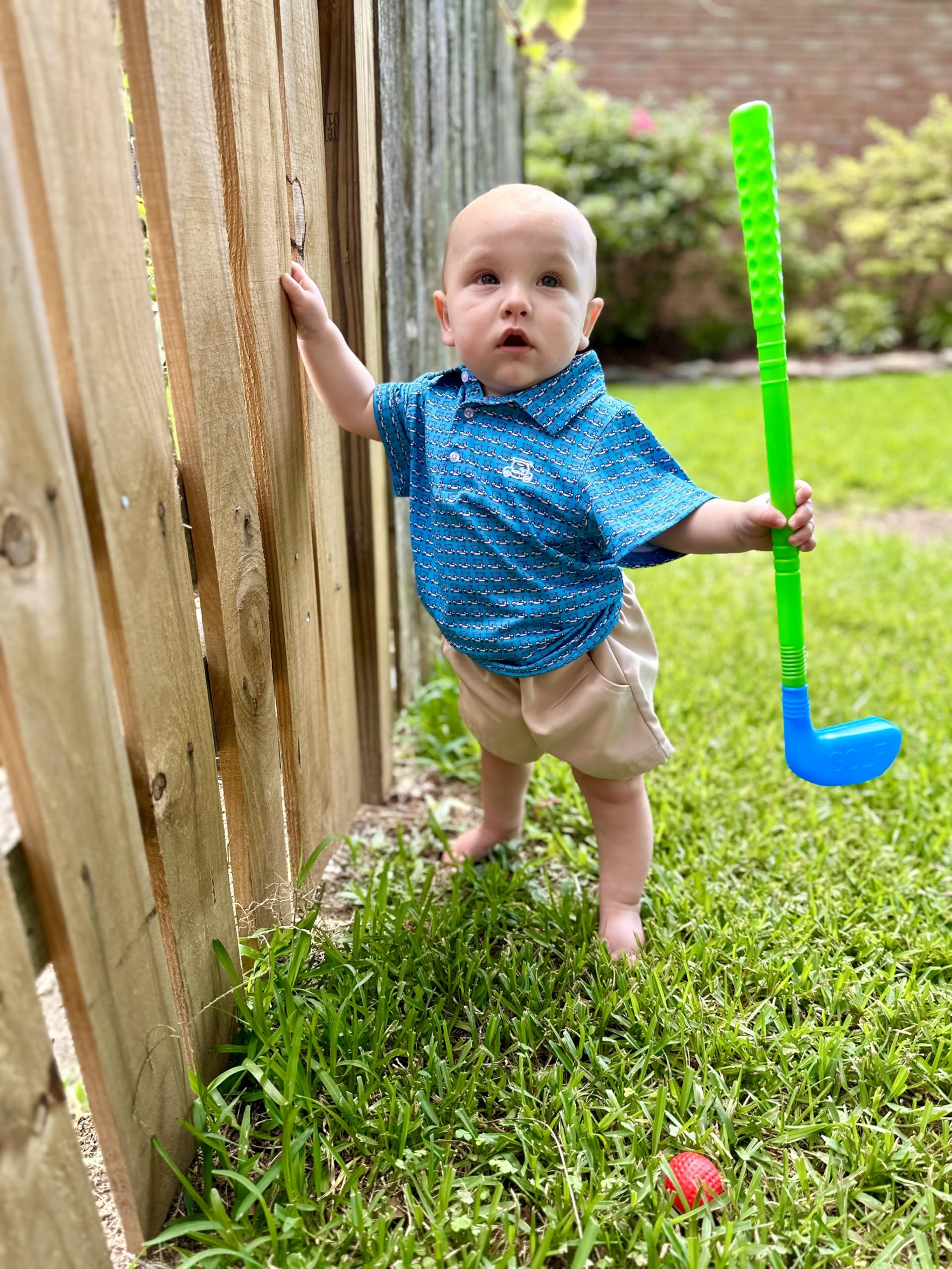 Baby Boys' Dry Fit Golf Polo Shirts - Breathable & Moisture Wicking Toddler Golf Outfit 12-24 Months | Perfect for Summer Golf Lessons & Family Outings