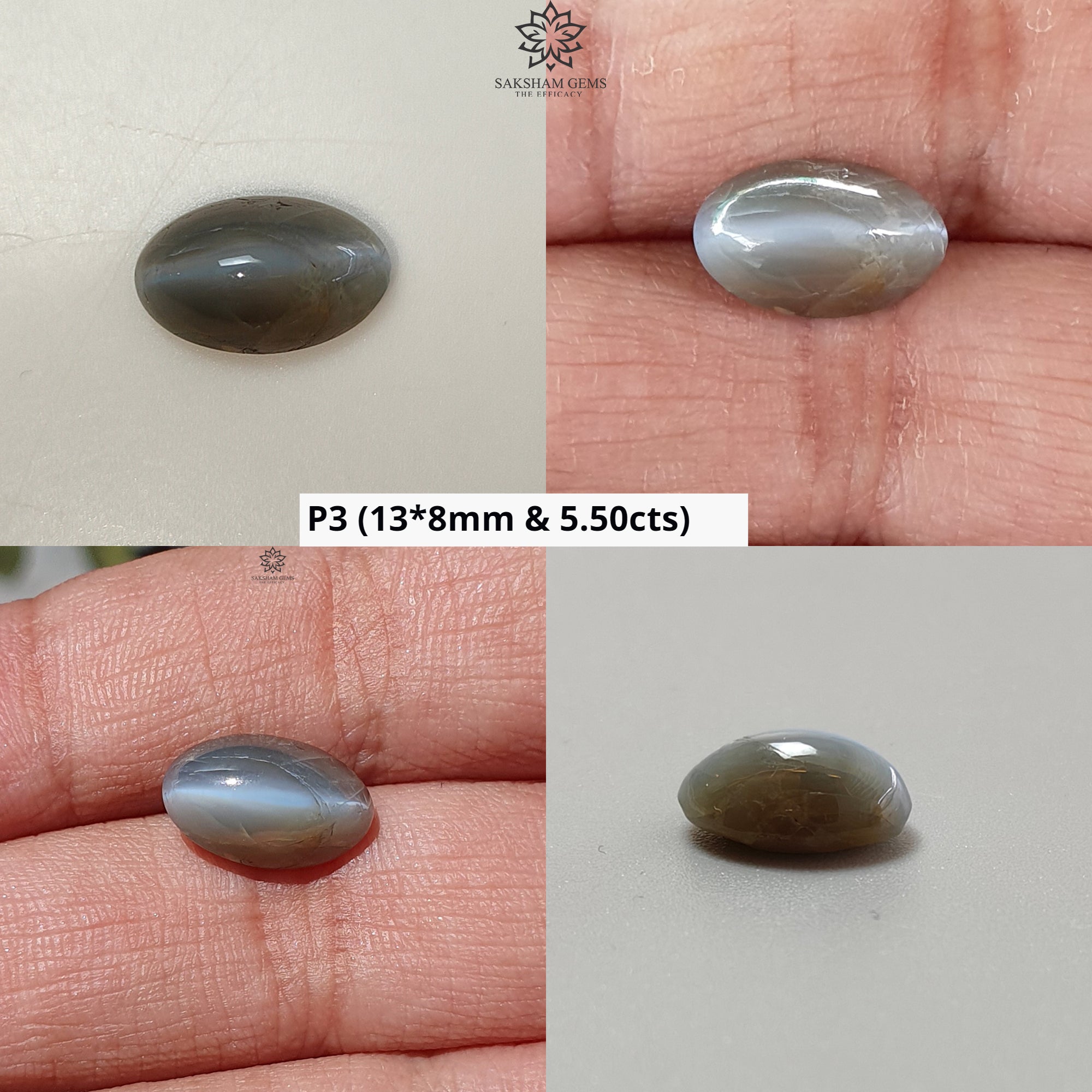 Natural Untreated Chrysoberyl Cat's Eye Gemstone Cabochon - Oval Shape for Jewelry Making (Rings, Pendants & Earrings) - Unheated Healing Stone for Energy Balance & Protection