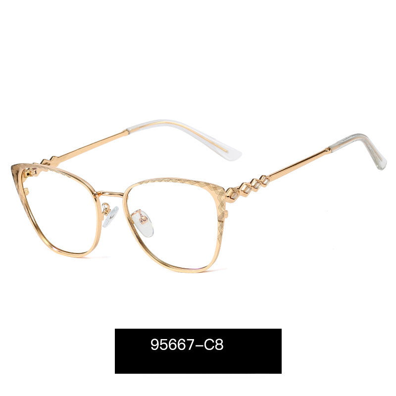 Stylish Metal Square Glasses Frames 95667 - Trendy Unisex Eyewear for Men & Women - Perfect for Reading, Driving, and Fashion Accessories
