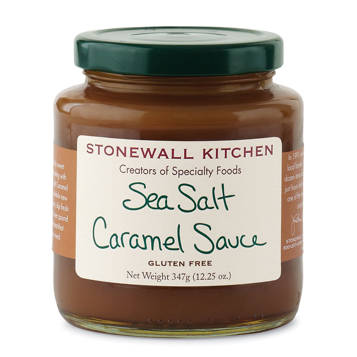 Stonewall Kitchen Gourmet Sea Salt Caramel Sauce - 12.25 oz Jar - Premium Dessert Topping for Ice Cream, Pancakes & Coffee - Artisan Caramel Sauce Gift Set