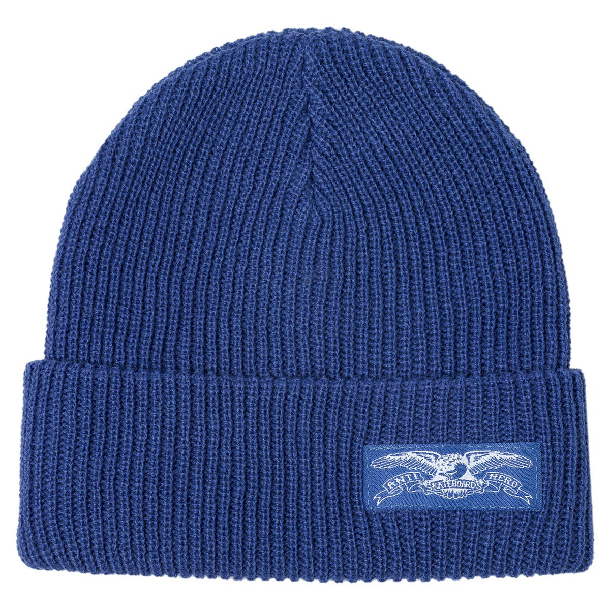 Anti Hero Stock Eagle Label Cuff Beanie - Blue Skull Print Winter Hat for Men & Women - Perfect for Snowboarding, Skiing & Streetwear Fashion