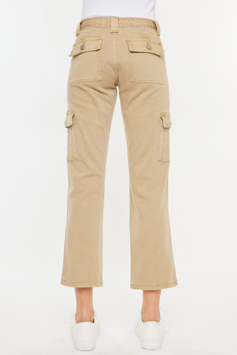 Lavinia Women's High Rise Slim Straight Leg Cargo Pants - Stretch Comfort Fit for Work, Hiking & Casual Wear