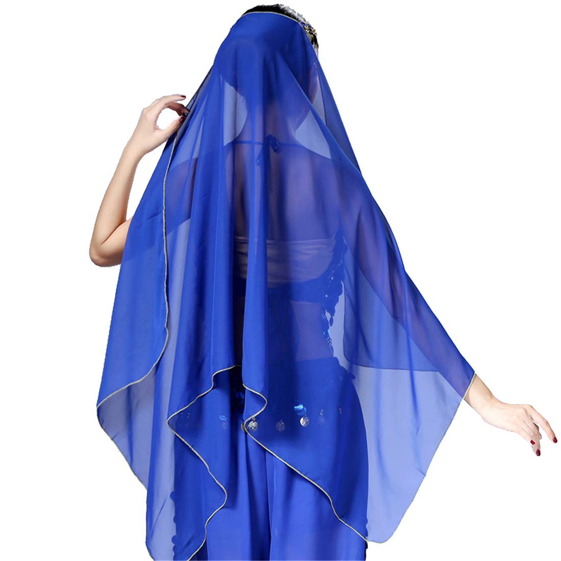 Elegant Mrotrida Women's Belly Dance Scarf - Indian Tribal Chiffon Veil & Gypsy Shawl for Performances, Yoga, and Boho Fashion Accessories