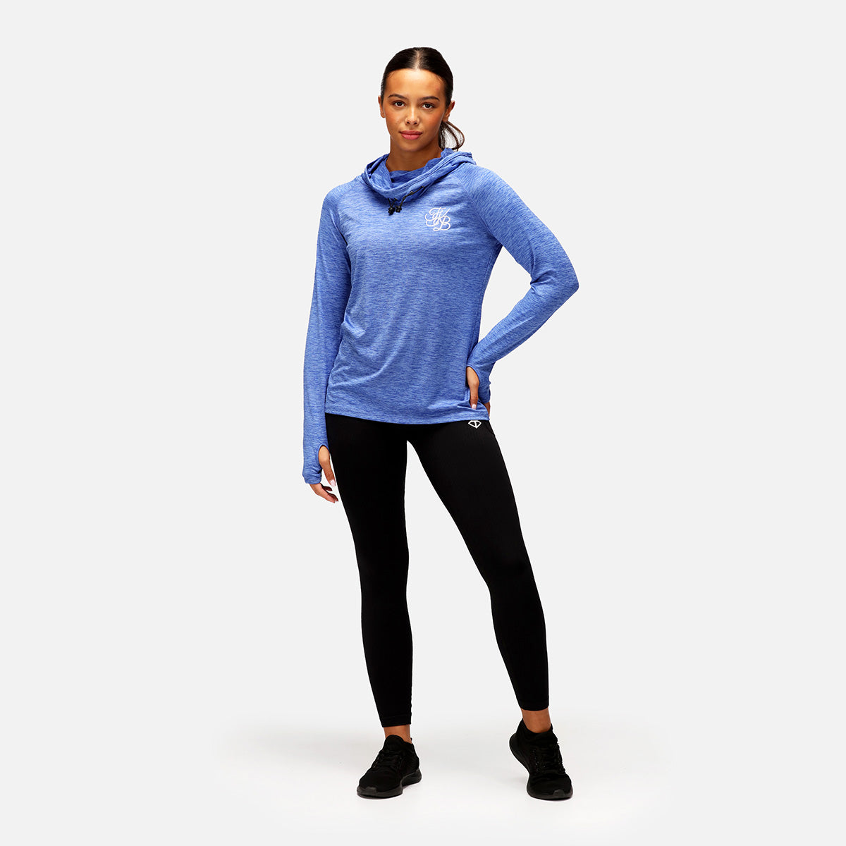 TKB Sky Blue Cowl Neck Hoodie for Women - Soft & Cozy Pullover Sweatshirt - Perfect for Casual Wear, Lounge & Winter Outfits