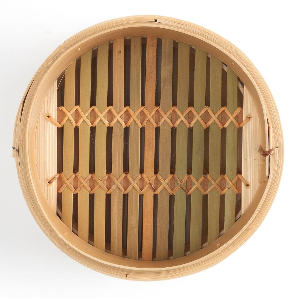 Ken Hom 2-Tier Bamboo Steamer 20cm | Traditional Asian Cooking & Healthy Food Steaming | Perfect for Dumplings, Buns & Vegetables