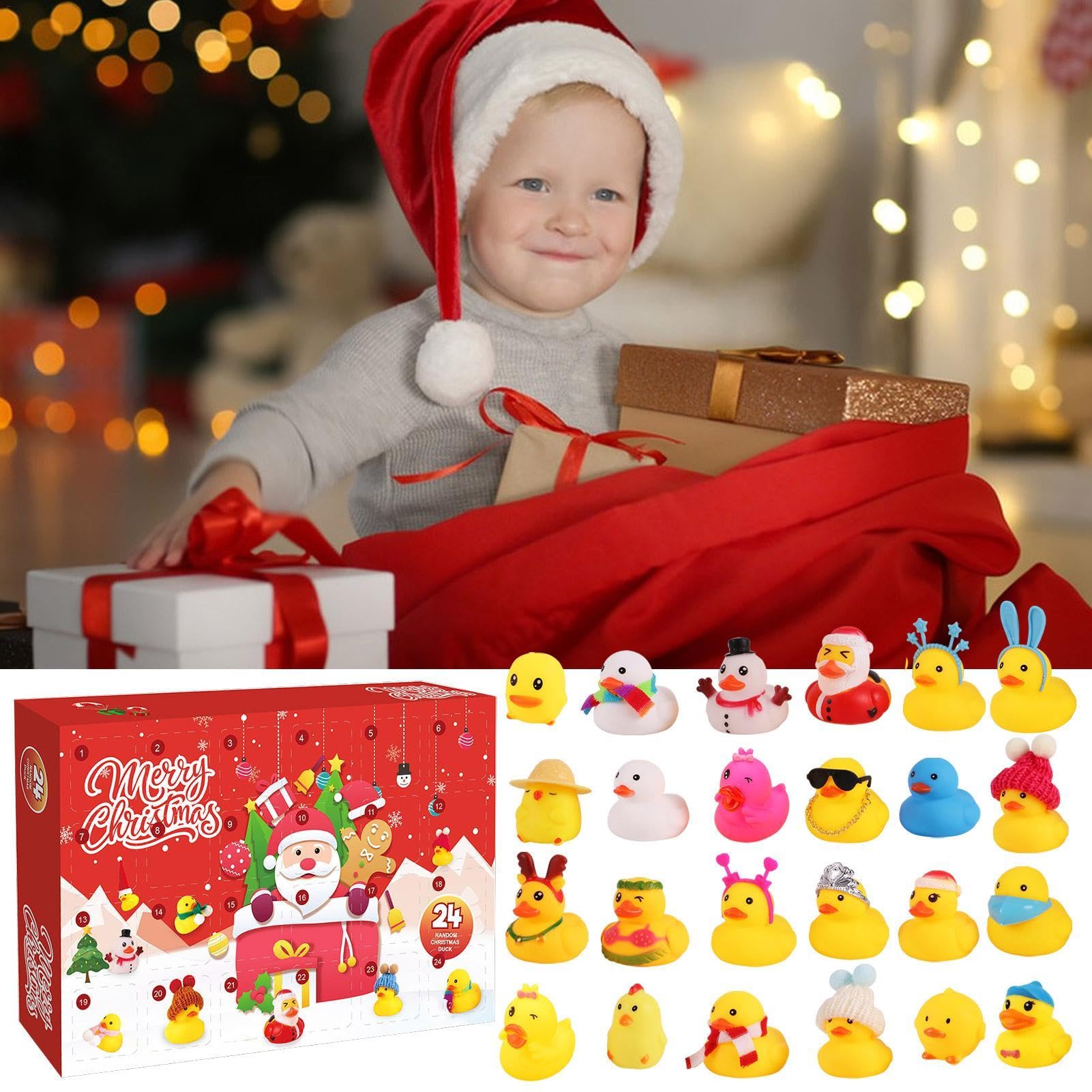 2024 Rubber Duck Advent Calendar - 24-Day Christmas Countdown Calendar with Toys | Decorative Holiday Countdown Calendar for Kids | Perfect for Christmas Decorations, Gifts & Family Countdown Fun