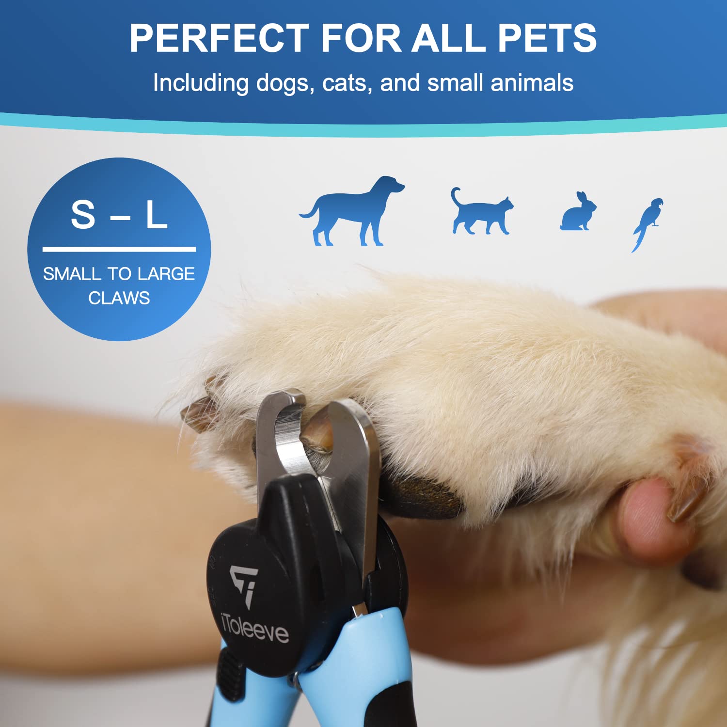 LED Dog Nail Clipper with Light - Safe & Easy Pet Nail Trimmer for Thick Nails, Quick Sensor Prevents Over Cutting, Illuminates Bloodline for Cats & Dogs - Perfect for Grooming at Home or Vet Visits