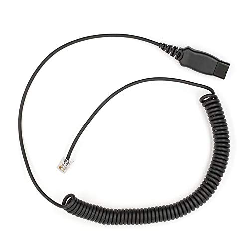 Universal Quick Disconnect Telephone Cord - Compatible with 99% of Corded Desk Phones & Headset Amplifiers | Curly Spiral Design for Office, Call Center & Home Workspace Connectivity