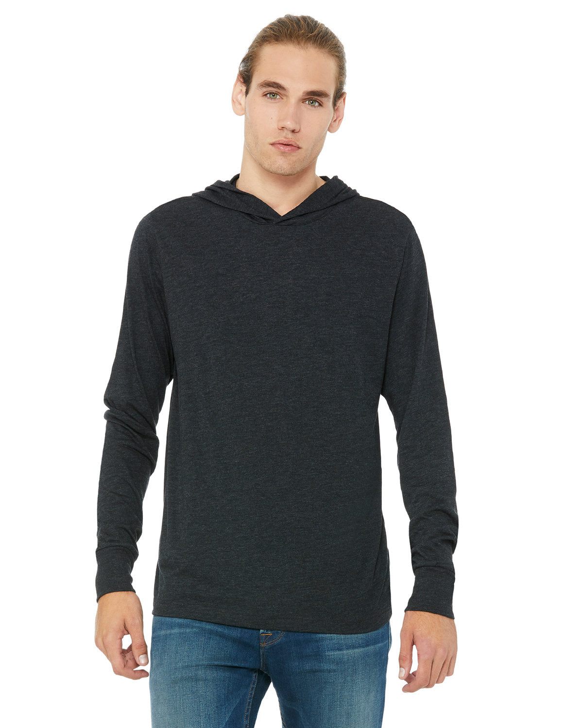 Bella + Canvas 3512 Unisex Jersey Long Sleeve Hoodie - Soft Cotton Pullover Sweatshirt for Men & Women - Perfect for Casual Wear, Gym, and Outdoor Activities